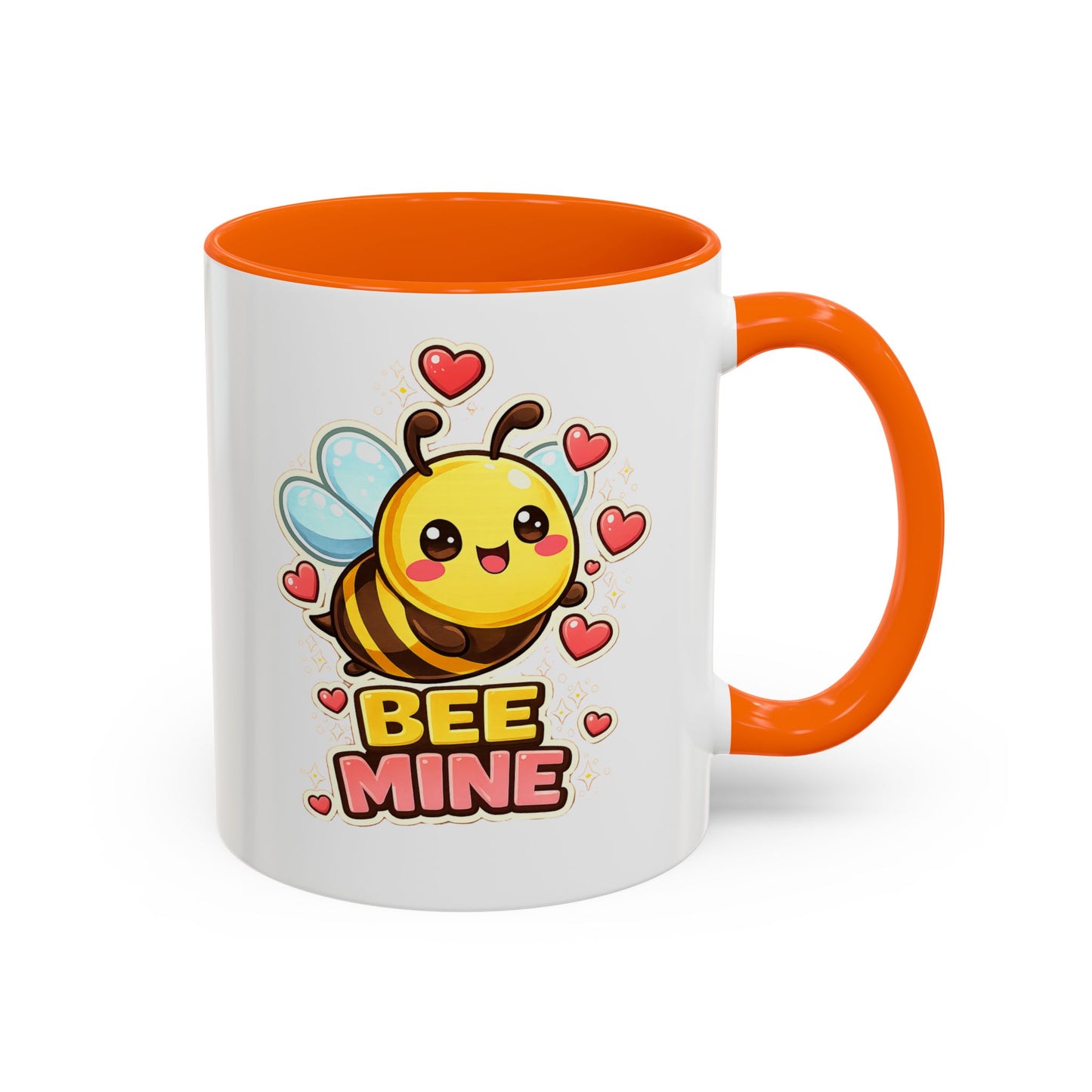 Bee Mine Accent Coffee Mug — Cute Valentine Bee Design