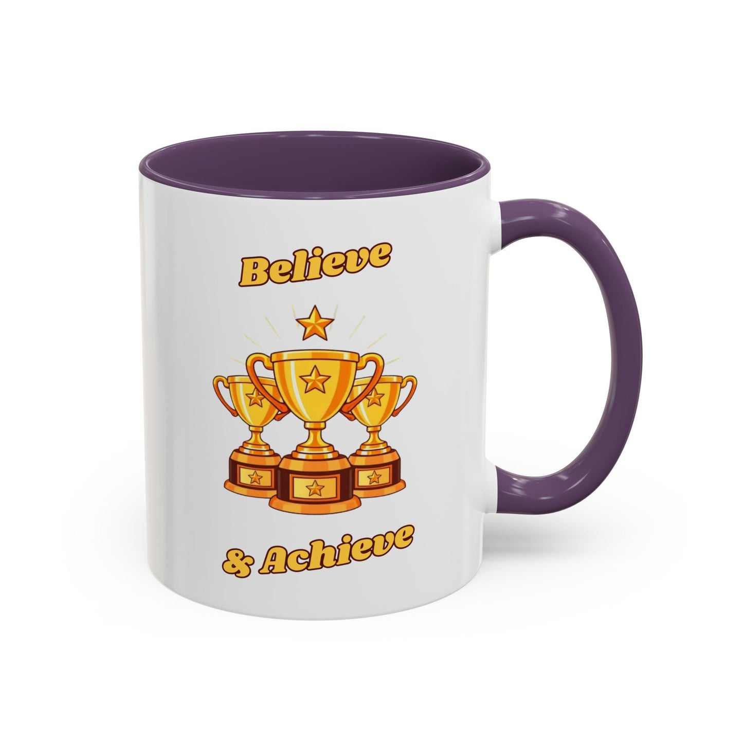 Award-Winning Coffee Mug, Believe & Achieve Cup, Motivational Gift for Winners, Sports, Achievements, Graduation