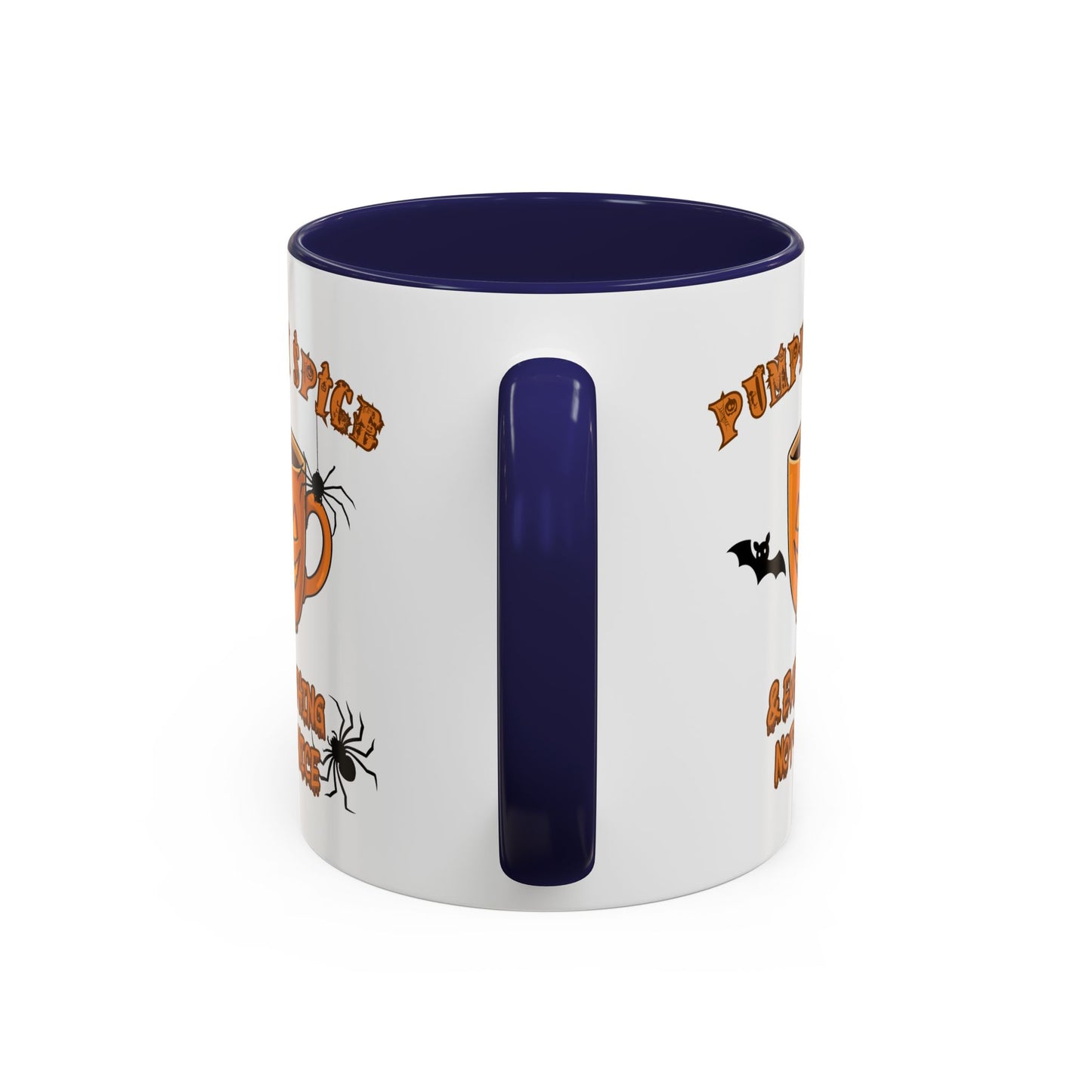 Halloween Pumpkin Spice Coffee Mug, Spooky Gift for Fall, Black Handle, Autumn Decor, Seasonal Coffee Cup