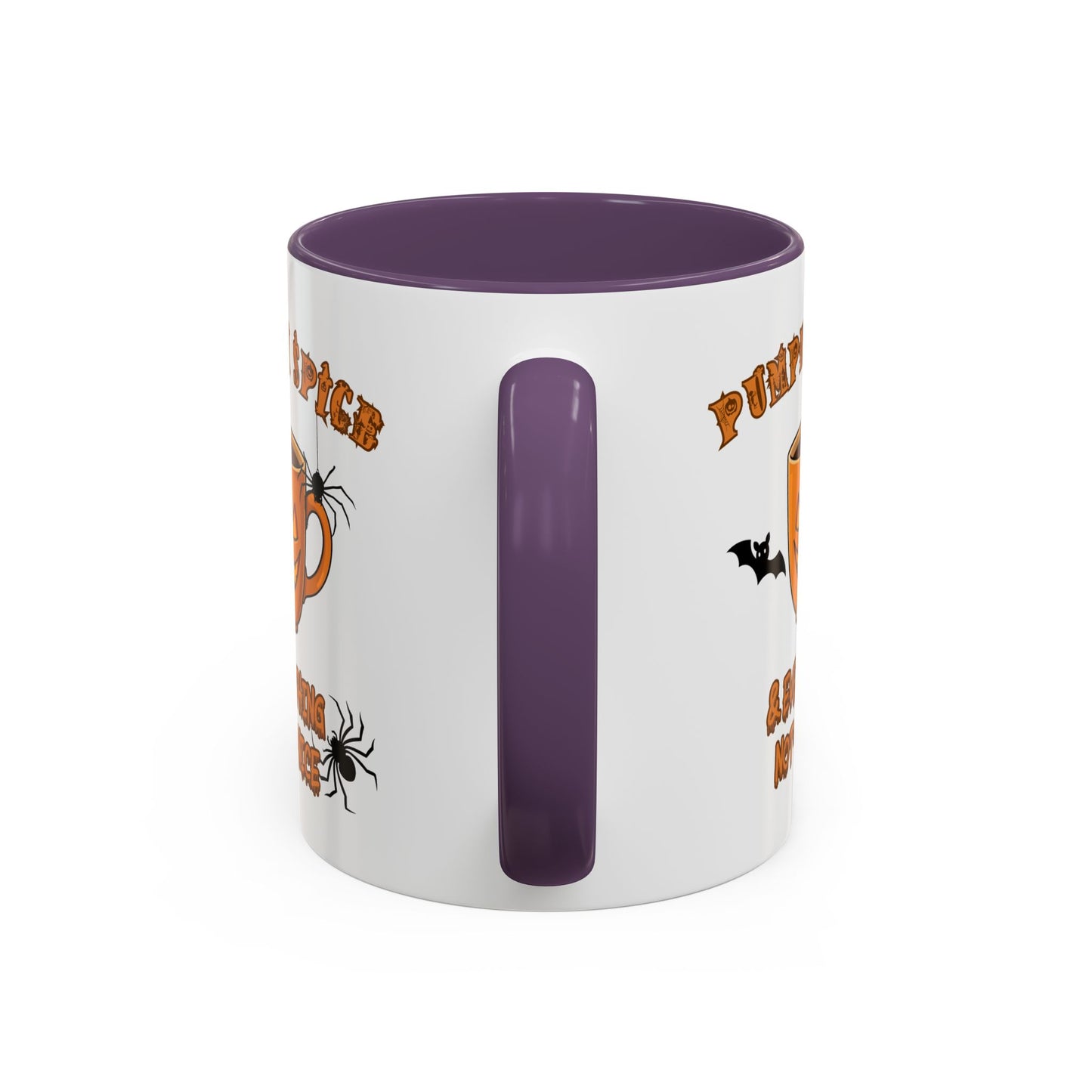 Halloween Pumpkin Spice Coffee Mug, Spooky Gift for Fall, Black Handle, Autumn Decor, Seasonal Coffee Cup