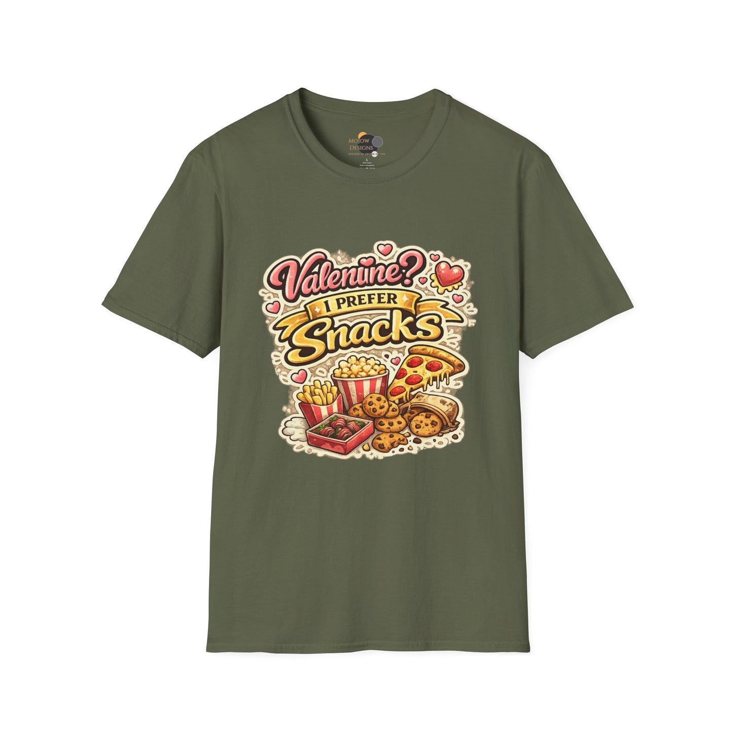 Valentine? I Prefer Snacks T-Shirt — Funny Valentine’s Day Food Lover Tee