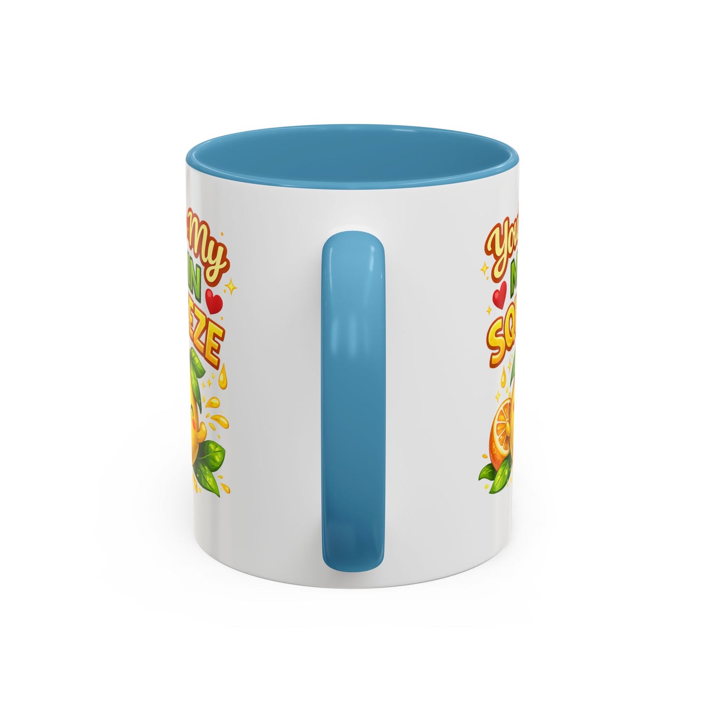 Accent Coffee Mug — "You're My Main Squeeze" Cute Lemon Couple Gift, Valentine's Day