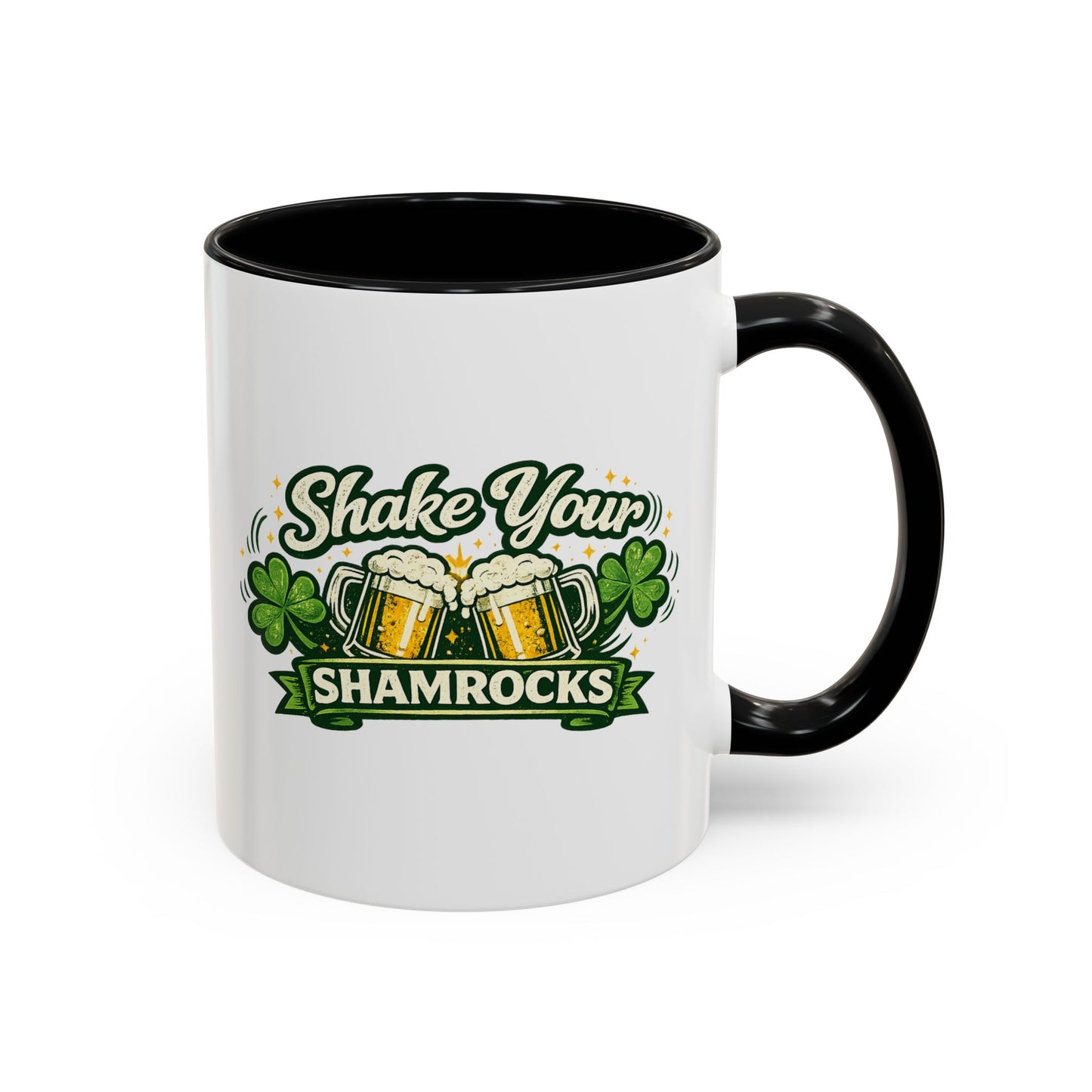 Shake Your Shamrocks Coffee Mug — St. Patrick's Day Beer & Shamrock Accent Mug