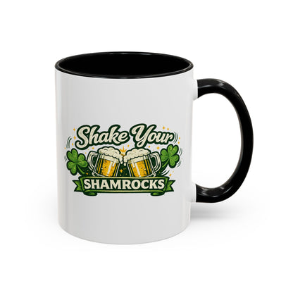 Shake Your Shamrocks Coffee Mug — St. Patrick's Day Beer & Shamrock Accent Mug