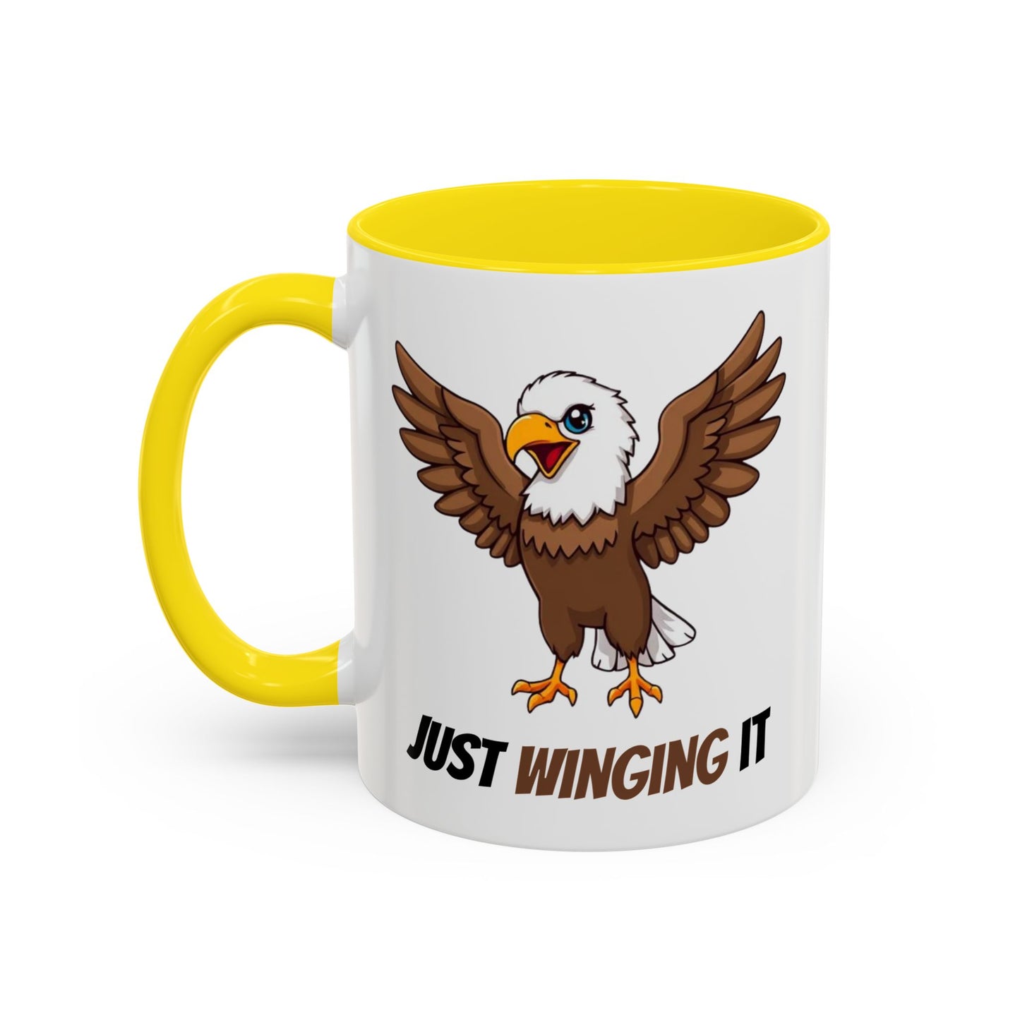 Just Winging It Coffee Mug - Fun Eagle Design, Motivational Mug, Perfect for Gifts, Coffee Lovers, Home Office, Quirky Drinkware
