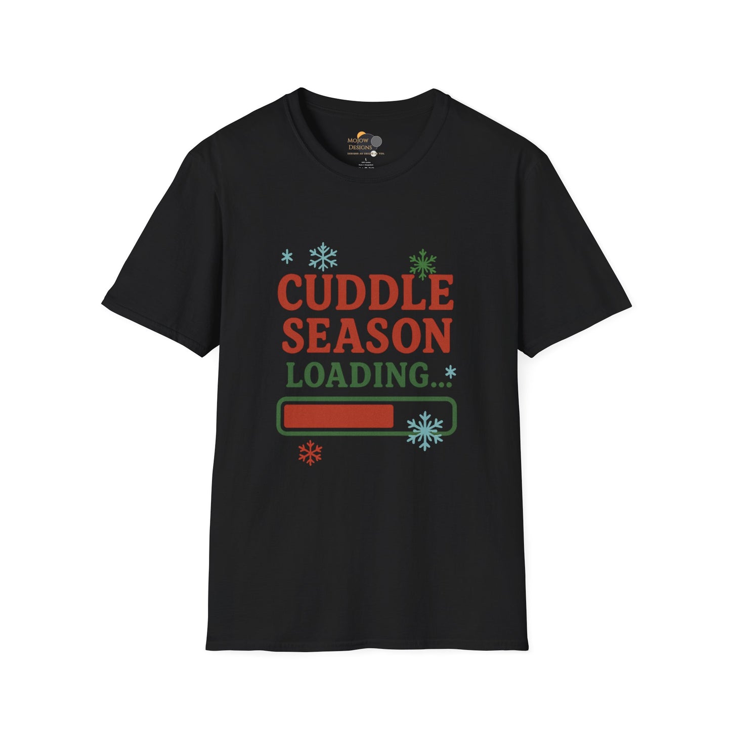 Cuddle Season Loading T-Shirt — Cozy Holiday Graphic Tee Christmas