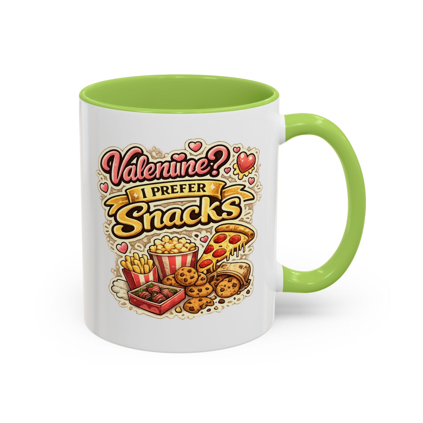 Valentine? I Prefer Snacks Coffee Mug — Funny Food Lover Gift