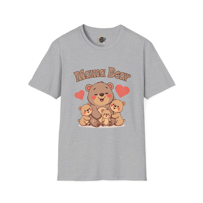 Mama Bear Family T-Shirt - Cute Graphic Tee for Moms, Perfect Gift for Mother's Day, Family Gatherings, Birthdays, Animal Lovers