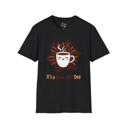 Unisex Coffee Lover T-Shirt, It's a Brew-tiful Day Tee, Gift for Baristas, Cute Coffee Shirt, Casual Everyday Wear, Birthday Gift