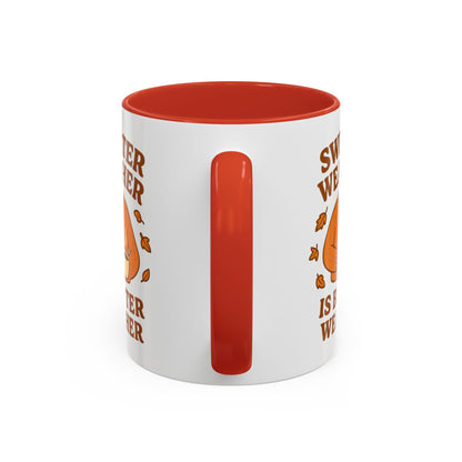 Cozy Fall Mug with Sweater Weather Design, Autumn Coffee Mug, Cute Gift for Pumpkin Spice Lovers, Hot Chocolate, Thanksgiving, Fall Decor