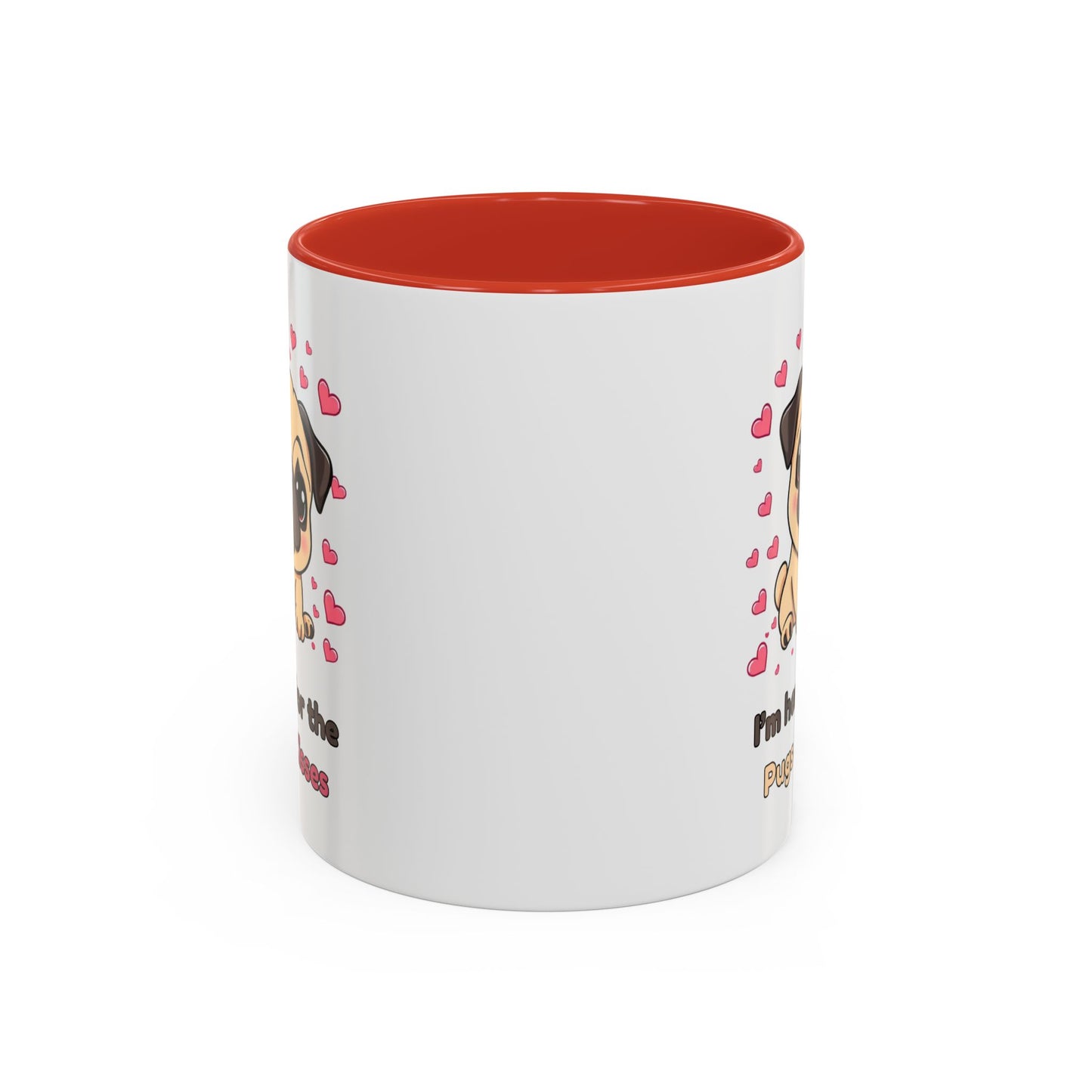Cute Pug Accent Coffee Mug | Perfect Gift for Dog Lovers, Valentine's Day, Pet Owners, Home Decor, Funny Mug