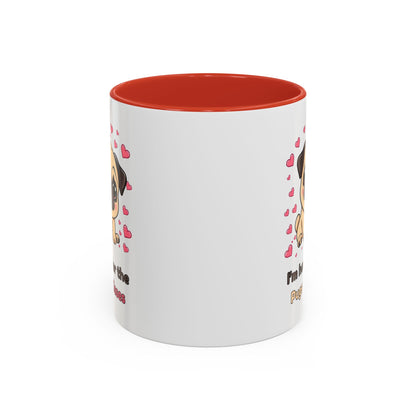 Cute Pug Accent Coffee Mug | Perfect Gift for Dog Lovers, Valentine's Day, Pet Owners, Home Decor, Funny Mug