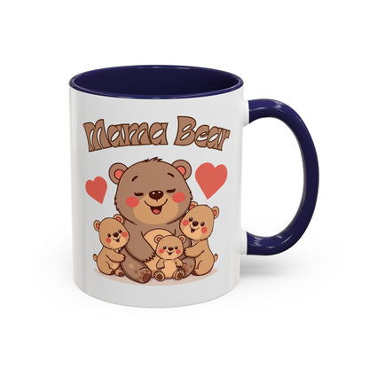 Mama Bear Accent Coffee Mug – Perfect Gift for Moms, Cute Bear Design, Tea or Coffee Lover, Mother’s Day, Birthday, Baby Shower