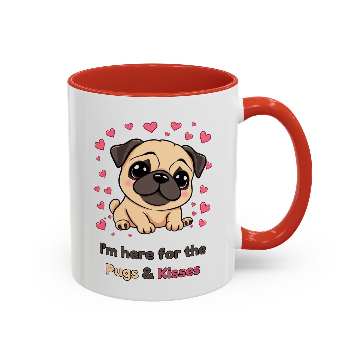 Cute Pug Accent Coffee Mug | Perfect Gift for Dog Lovers, Valentine's Day, Pet Owners, Home Decor, Funny Mug