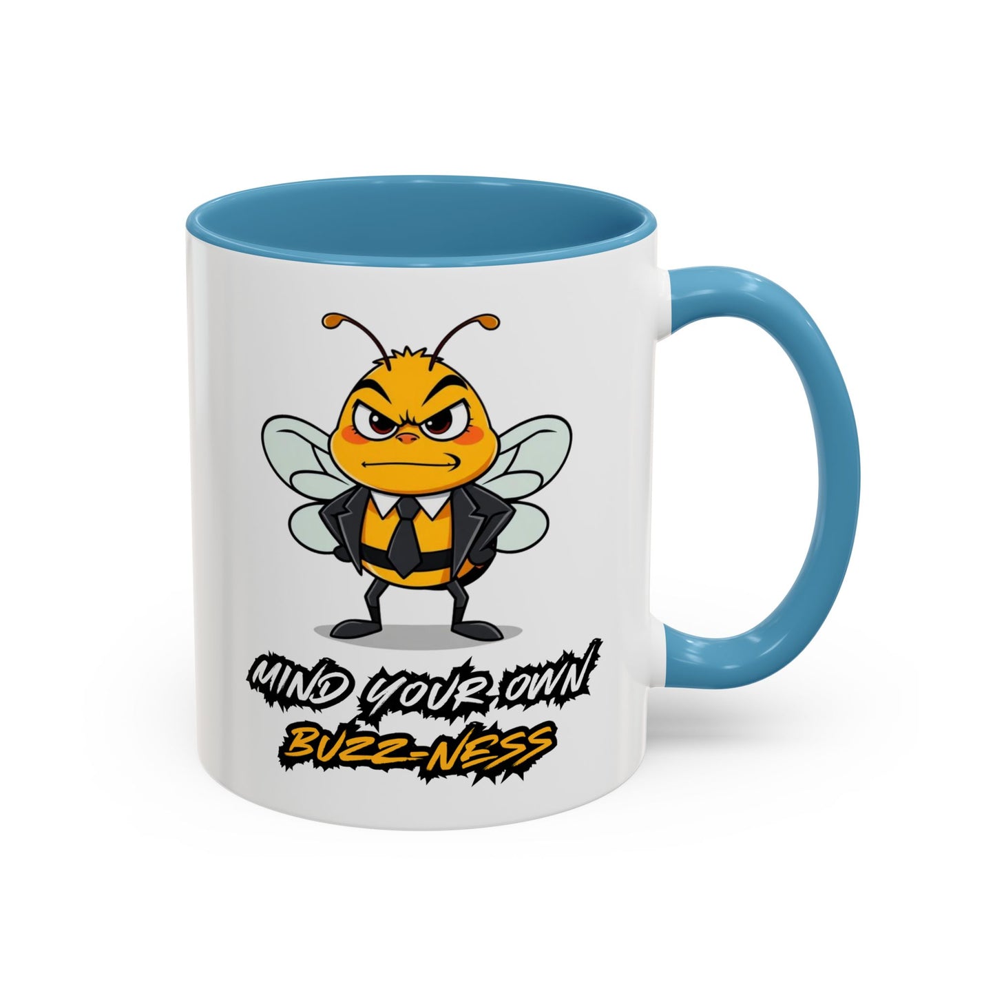 Mind Your Own Buzz-ness Accent Coffee Mug | Funny Bee Gift for Coffee Lovers, Bee Lover Mug, Humorous Kitchen Decor, Perfect for Gifts, Spring Time