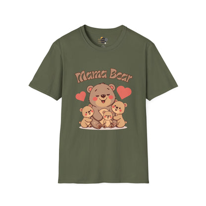 Mama Bear Family T-Shirt - Cute Graphic Tee for Moms, Perfect Gift for Mother's Day, Family Gatherings, Birthdays, Animal Lovers