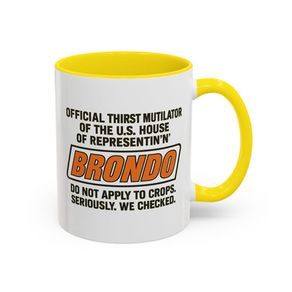 Brondo Accent Coffee Mug - Funny Gift for Coffee Lovers, Unique Office Mug, Gag Gift for Friends, Quirky Kitchenware, Novelty Drinkware