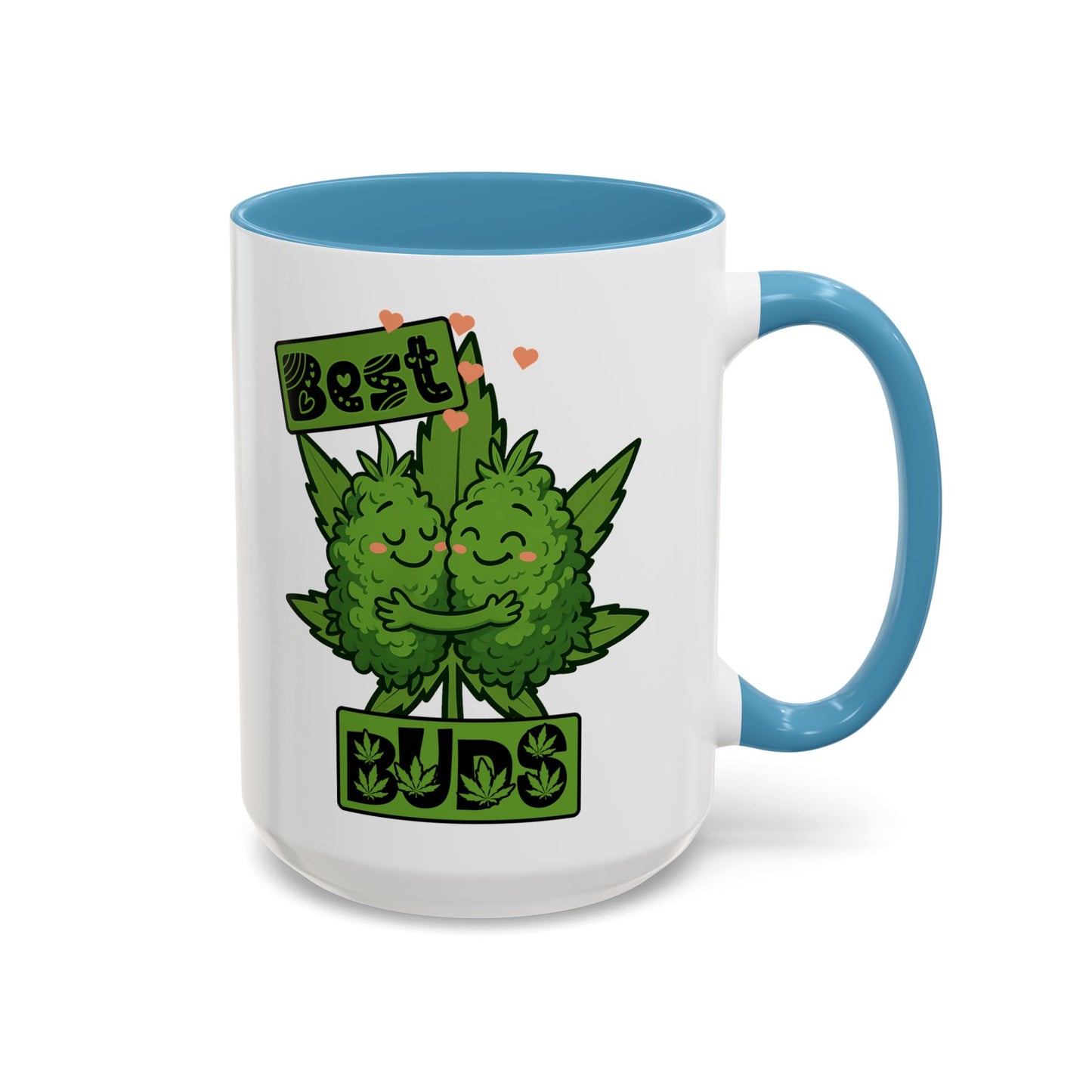 Best Buds Accent Coffee Mug, Cute Plant Mug, Gift for Plant Lovers, Pothead Gifts, Cannabusiness Mug