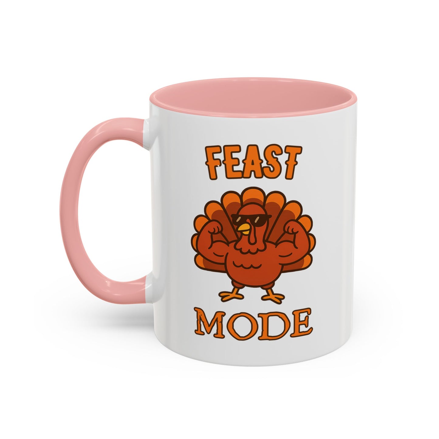 Thanksgiving Feast Mode Coffee Mug, Fun Turkey Mug, Holiday Coffee Cup, Unique Gift for Food Lovers, Fall Celebration Drinkware