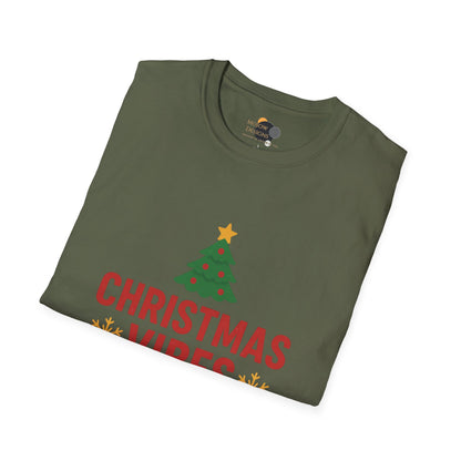 Christmas Vibes Only T-Shirt — Holiday Tree Graphic Tee