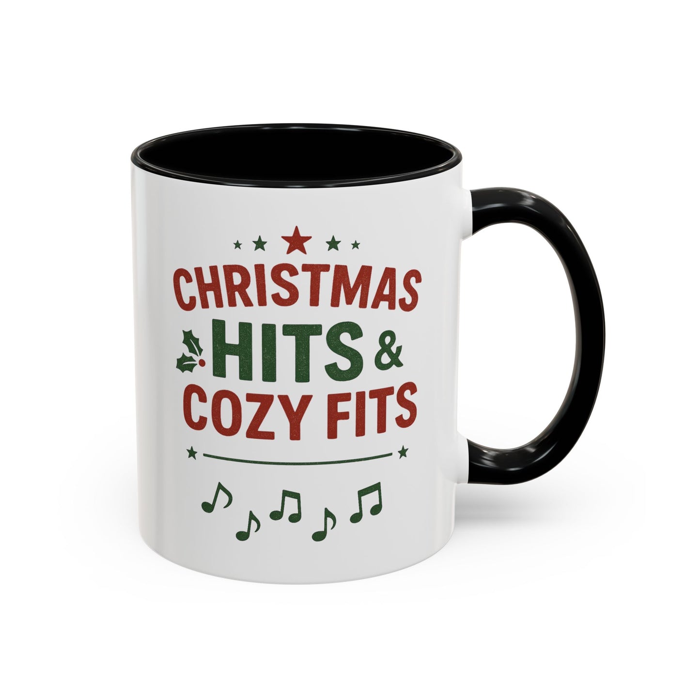 Christmas Hits & Cozy Fits Coffee Mug — Holiday Music & Cozy Outfit Gift