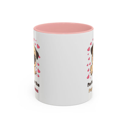 Cute Pug Accent Coffee Mug | Perfect Gift for Dog Lovers, Valentine's Day, Pet Owners, Home Decor, Funny Mug
