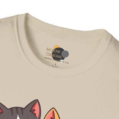 Cute Cat Noodle Lovers Unisex Softstyle T-Shirt, Pet Lover Gift, Casual Top, Fun Gift for Foodies, Anime Inspired Tee