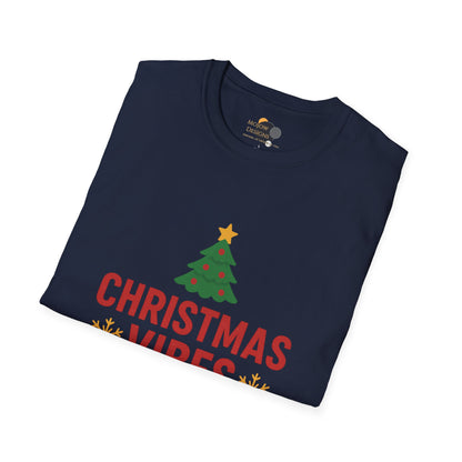 Christmas Vibes Only T-Shirt — Holiday Tree Graphic Tee