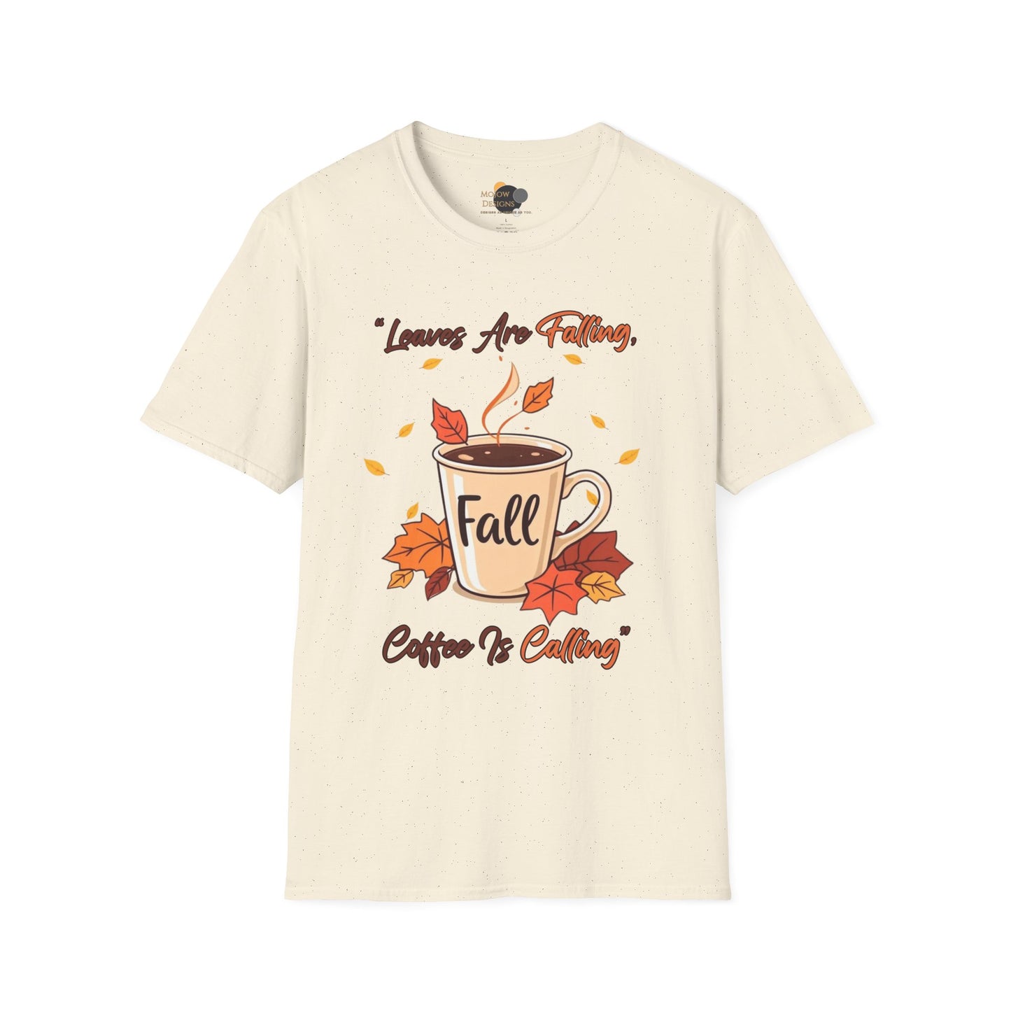 Fall-themed Unisex Softstyle T-Shirt, Cozy Autumn Top, Gift for Coffee Lovers, Seasonal Apparel, Perfect for Thanksgiving