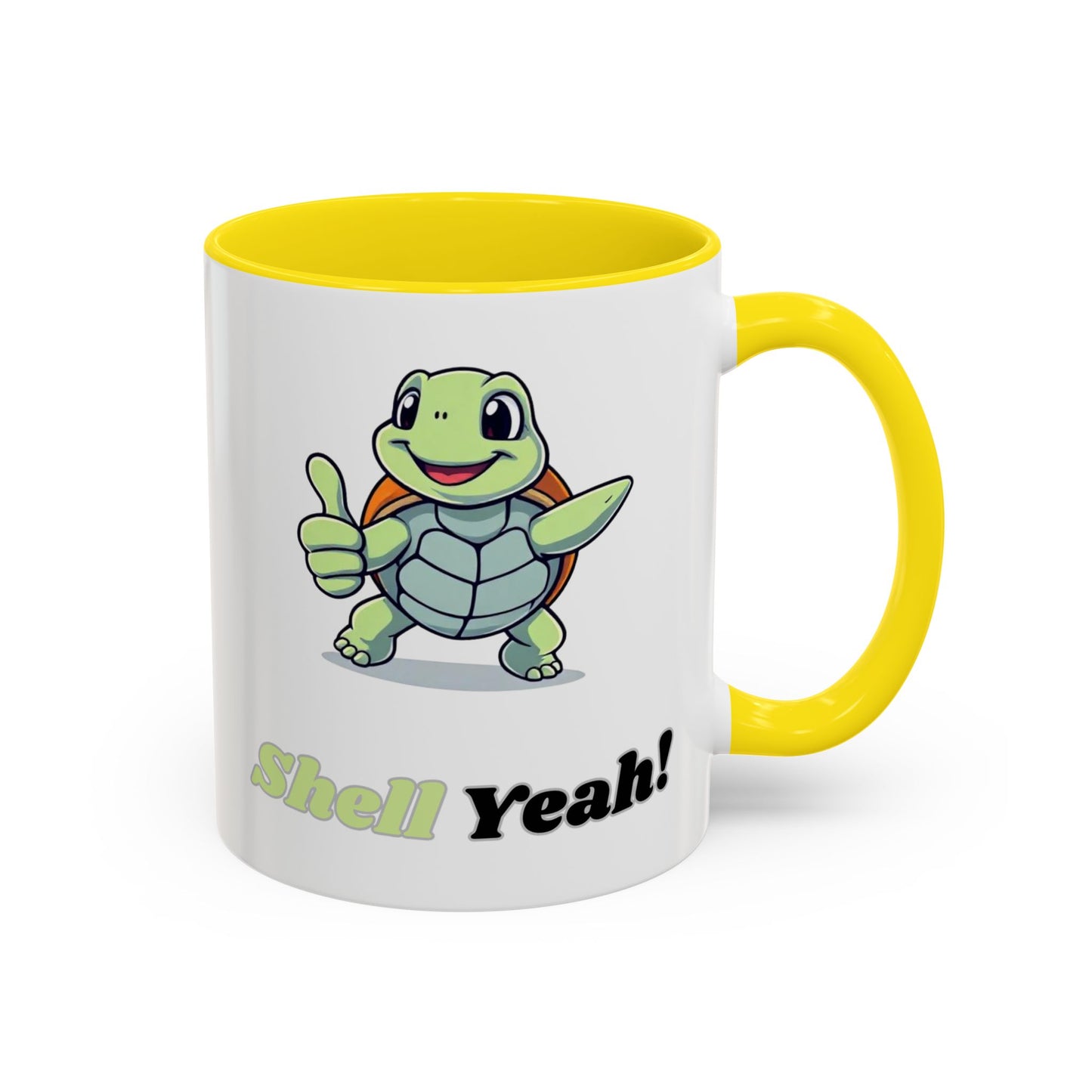 Cheerful Coffee Mug, Shell Yeah! Turtle Mug, Fun Gift for Kids, Cute Kitchen Decor, Positive Vibe Cup, Animal Lover Gift