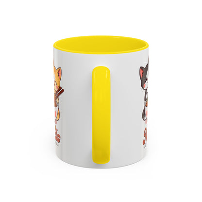 Cute Cat-Themed Coffee Mug, Send Noods Mug, Fun Gift for Cat Lovers, Unique Kitchen Decor, Perfect for Birthdays or Holidays