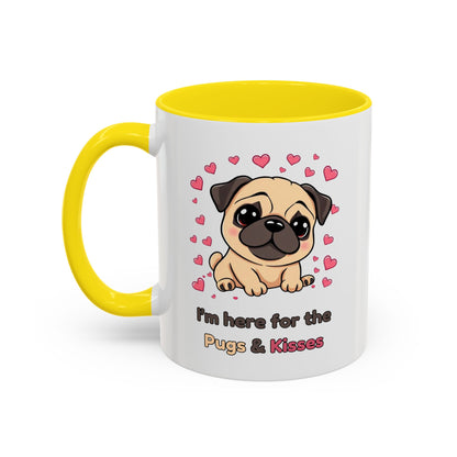 Cute Pug Accent Coffee Mug | Perfect Gift for Dog Lovers, Valentine's Day, Pet Owners, Home Decor, Funny Mug