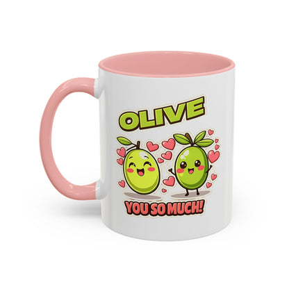Olive You So Much Accent Coffee Mug, Valentines Day