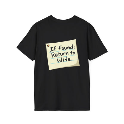 Return To Wife T-Shirt, Funny Husband Shirt, Gift for Him, Humor Apparel, Quirky Tee, Anniversary Present, Casual Wear