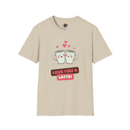 Love You a Latte Unisex T-Shirt, Cute Coffee Shirt, Valentine's Day Gift, Coffee Lover Tee, Fun Graphic Tee