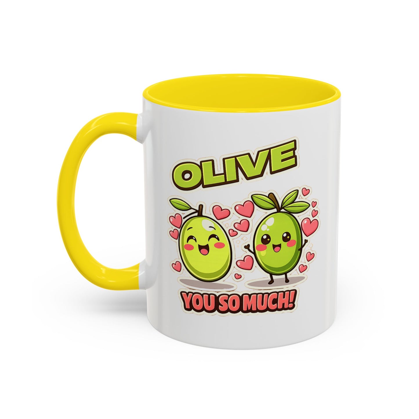 Olive You So Much Accent Coffee Mug, Valentines Day