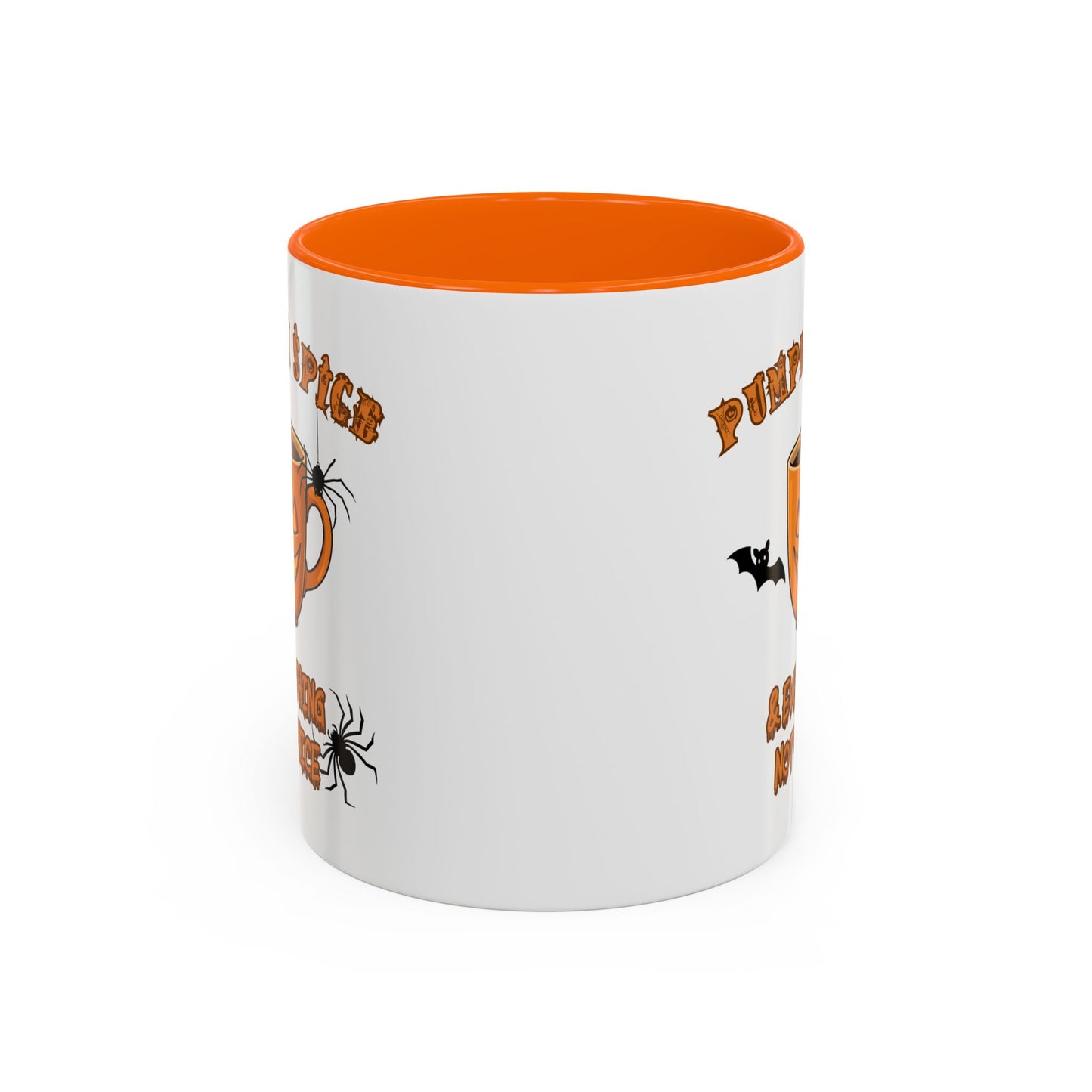 Halloween Pumpkin Spice Coffee Mug, Spooky Gift for Fall, Black Handle, Autumn Decor, Seasonal Coffee Cup