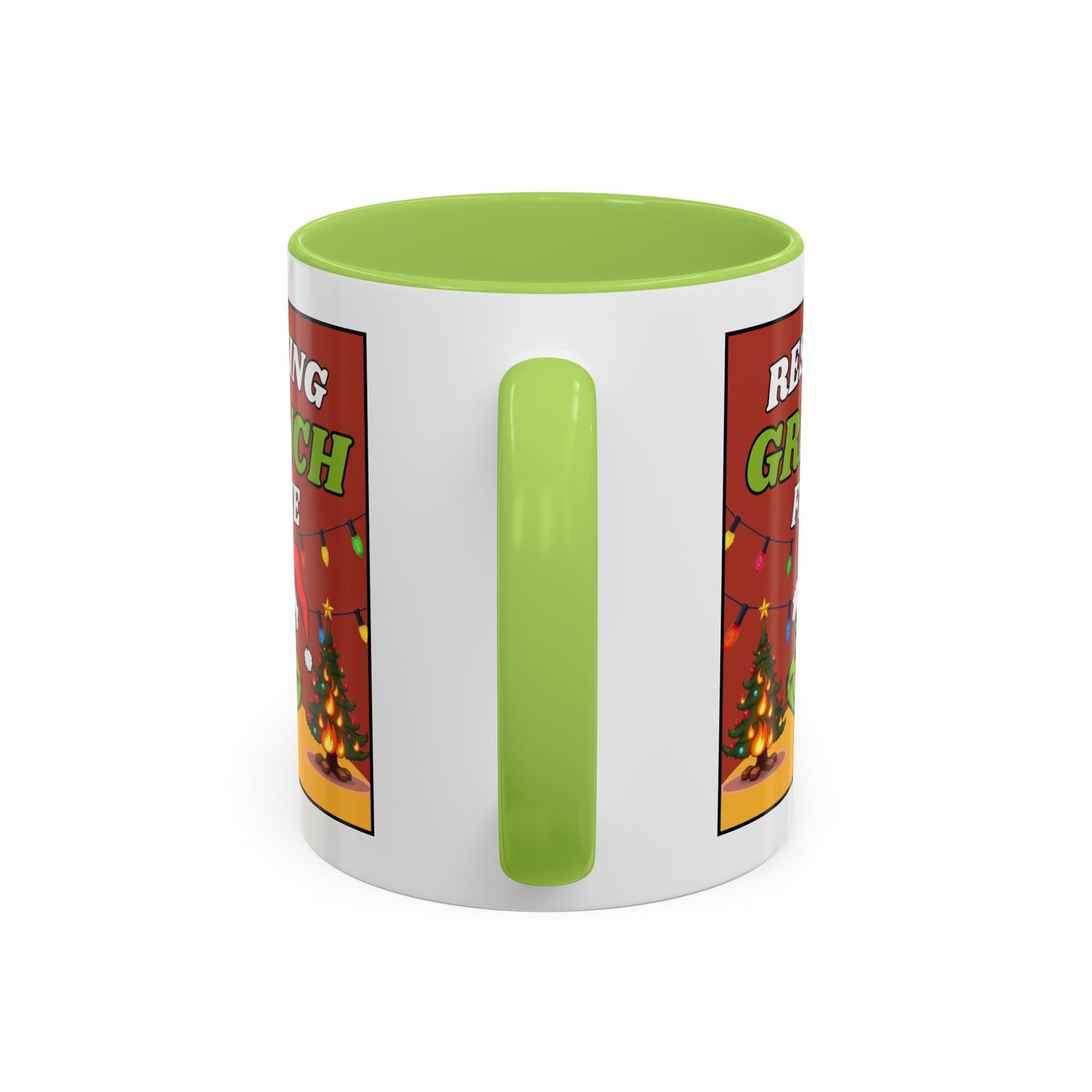 Resting Grinch Face Coffee Mug — Holiday Funny Christmas Mug