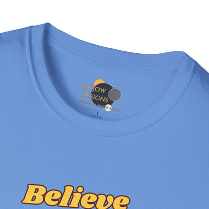 Believe & Achieve Motivational T-Shirt, Unisex Casual Tee, Perfect for Achievers, Gift for Graduations, Sports Events, or Daily Inspiration