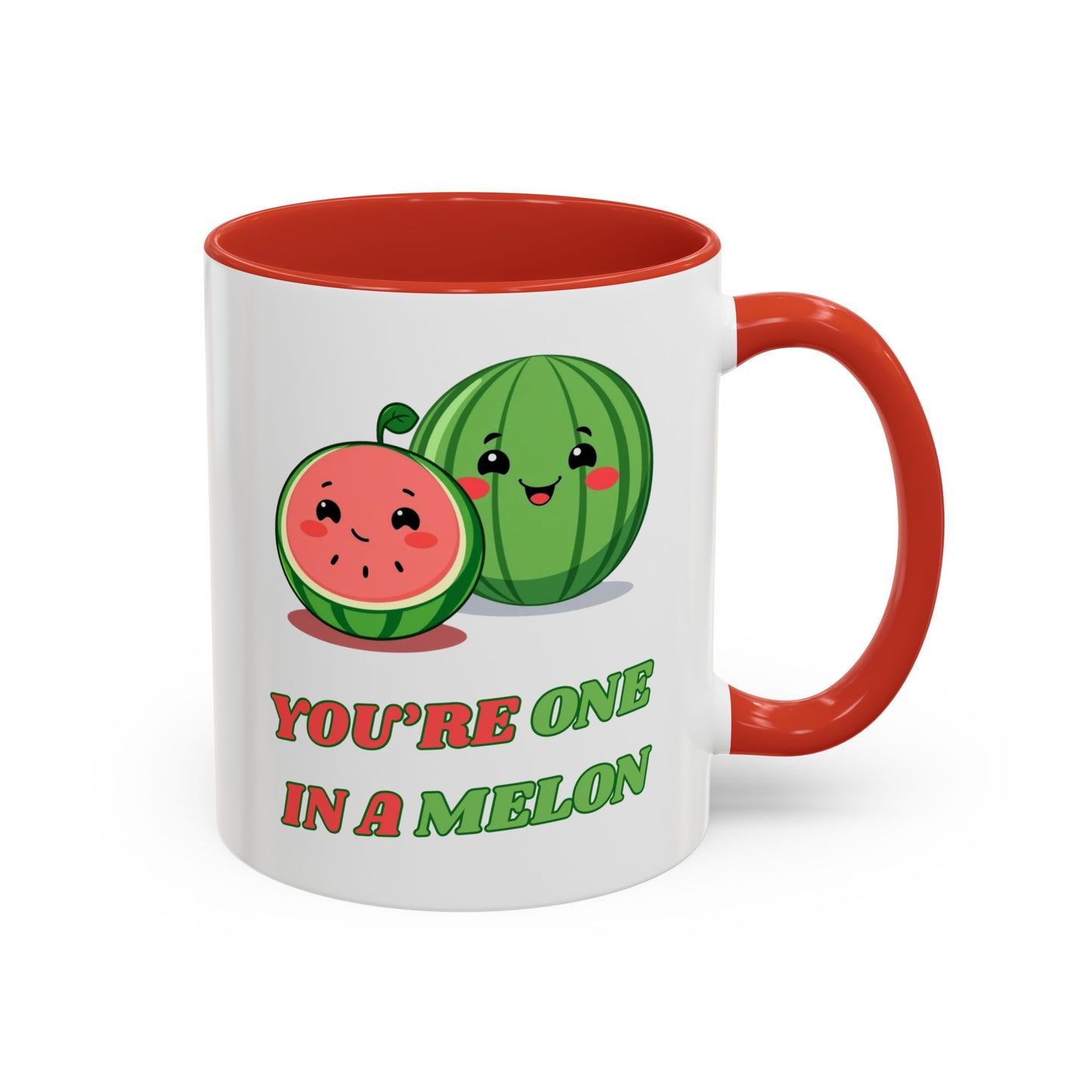 Cute Watermelon Coffee Mug - You're One in a Melon, Gift for Fruit Lovers, Summer Vibes, Inspirational Mug, Kitchen Decor