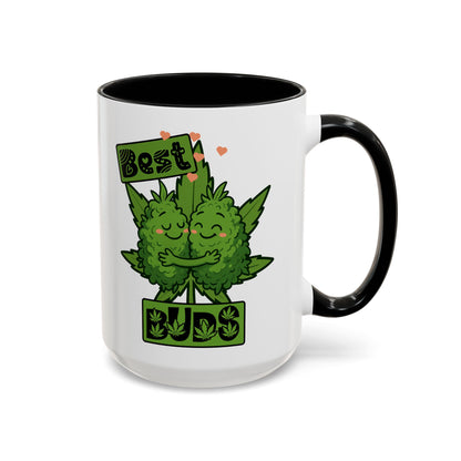 Best Buds Accent Coffee Mug, Cute Plant Mug, Gift for Plant Lovers, Pothead Gifts, Cannabusiness Mug