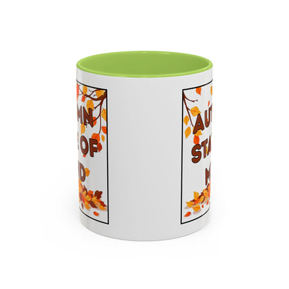 Autumn State of Mind Coffee Mug, Fall Decor Mug, Seasonal Gift, Cozy Beverage Mug, Halloween Coffee Cup, Pumpkin Spice Lover Gift