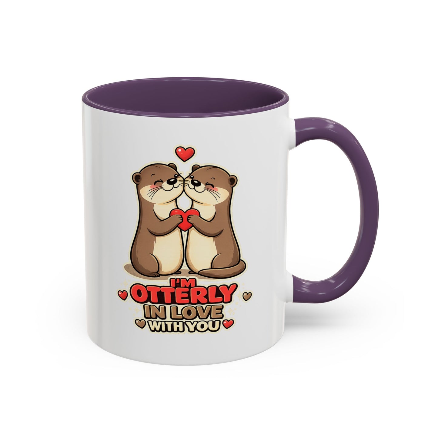 I'm Otterly in Love Accent Coffee Mug — Cute Otter Coffee Cup for Animal Lovers, Valentines Day