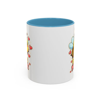 Bee Mine Accent Coffee Mug — Cute Valentine Bee Design