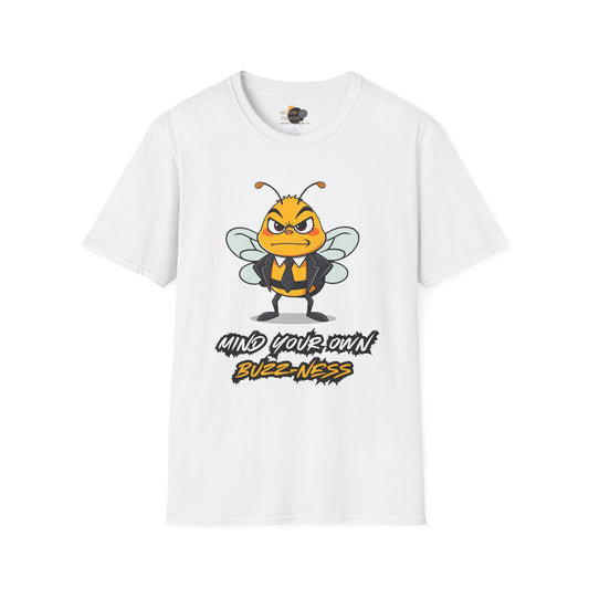 Funny Bee Graphic Tee, Mind Your Own Buzz-ness Shirt, Unisex Casual T-Shirt for Gift, Humor Apparel, Summer Wear, Spring Time