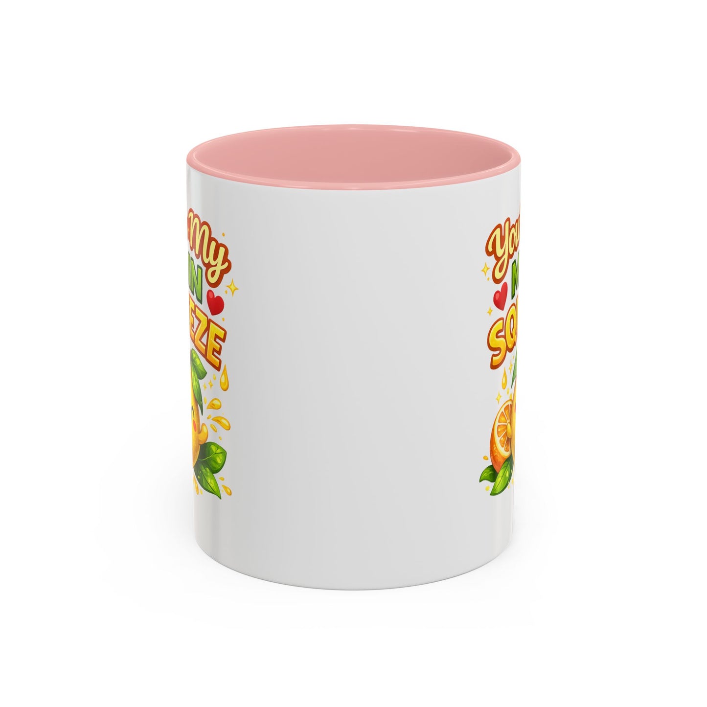 Accent Coffee Mug — "You're My Main Squeeze" Cute Lemon Couple Gift, Valentine's Day