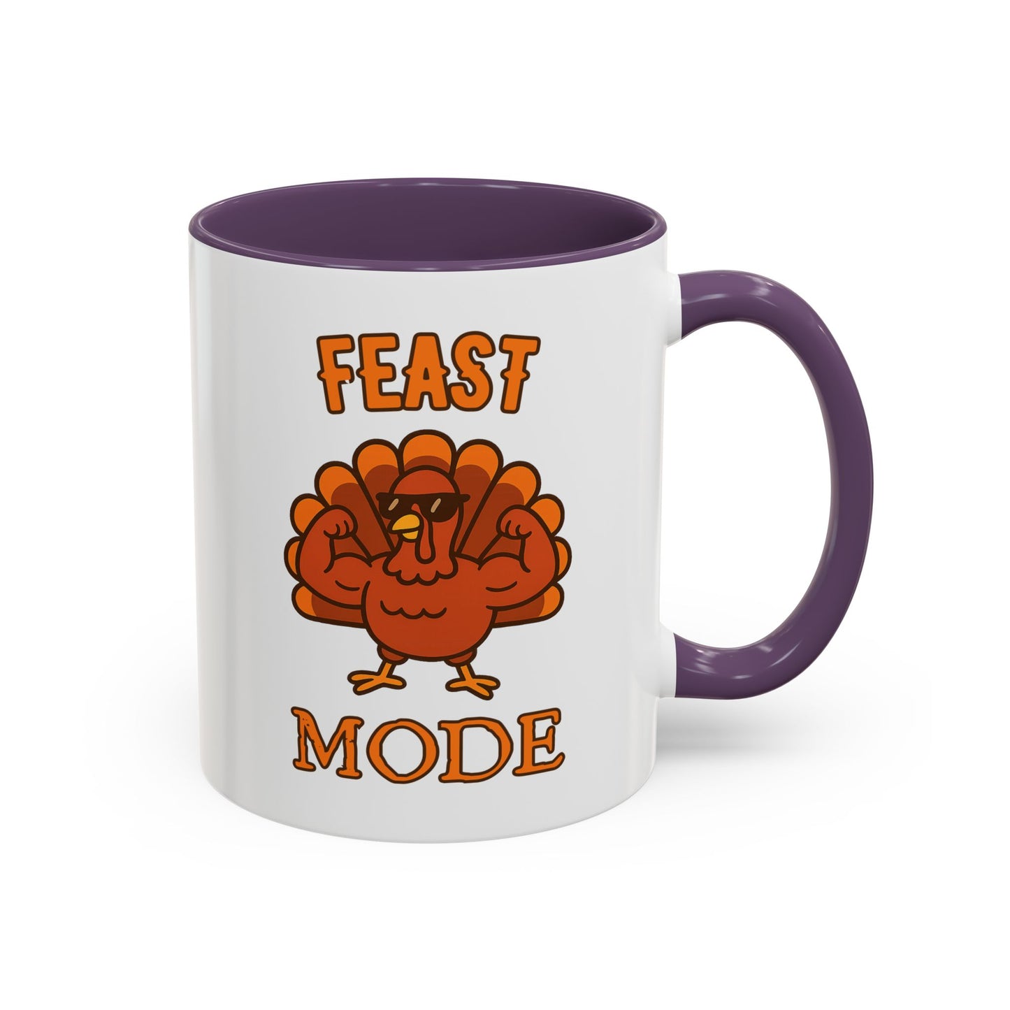 Thanksgiving Feast Mode Coffee Mug, Fun Turkey Mug, Holiday Coffee Cup, Unique Gift for Food Lovers, Fall Celebration Drinkware