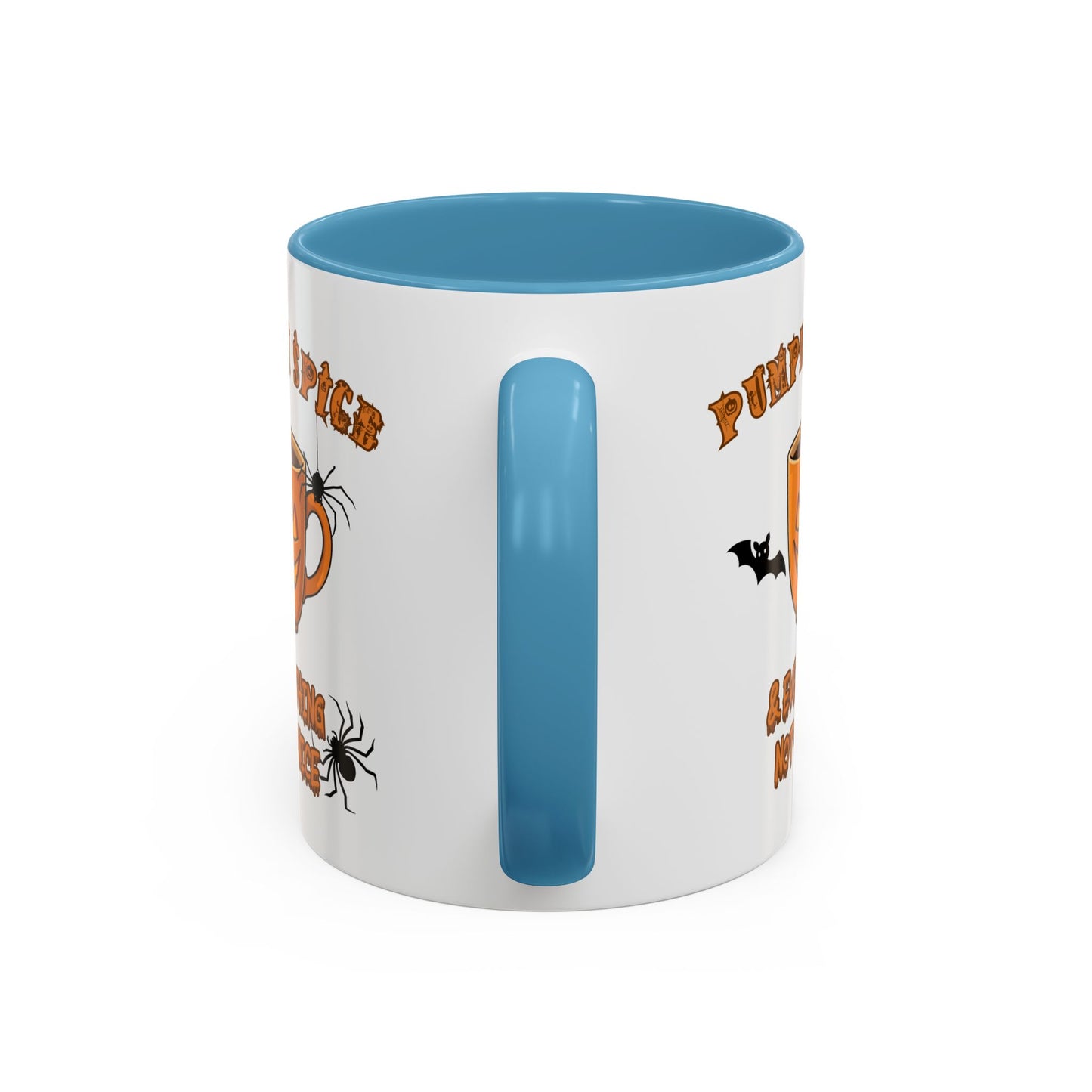 Halloween Pumpkin Spice Coffee Mug, Spooky Gift for Fall, Black Handle, Autumn Decor, Seasonal Coffee Cup