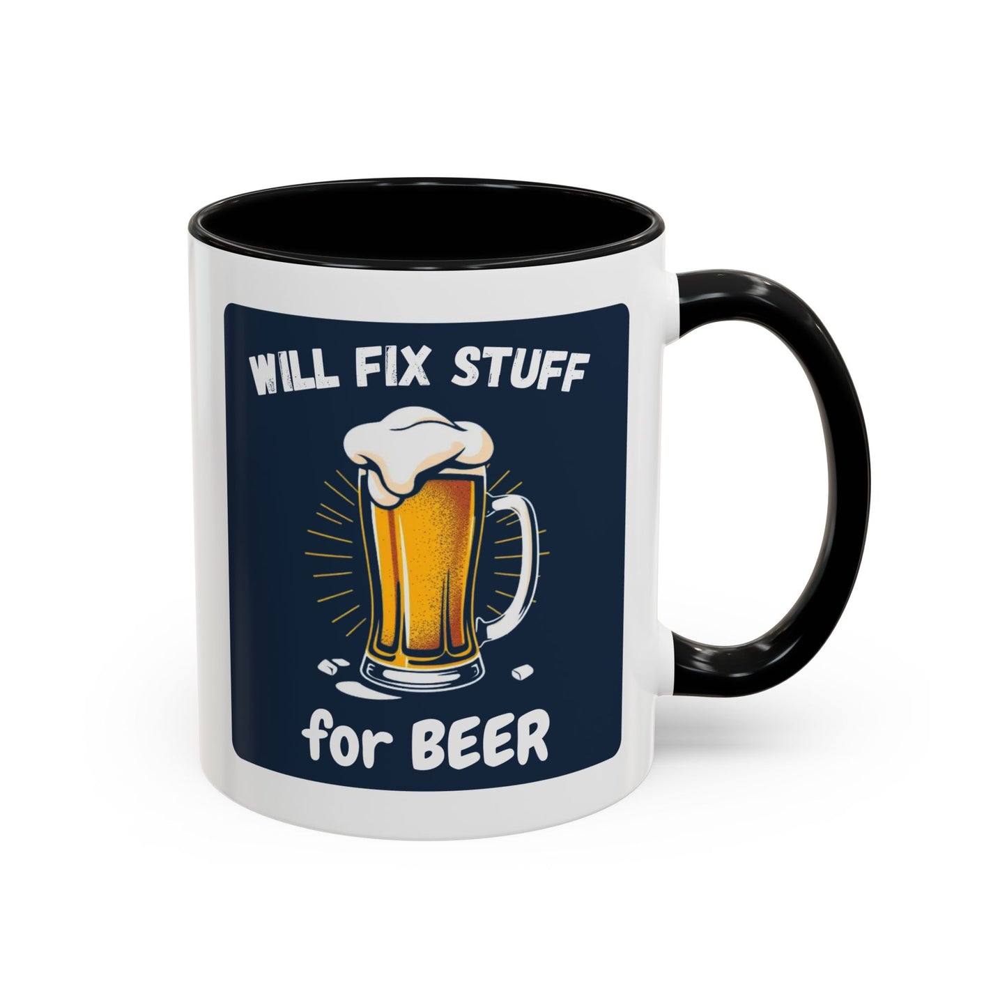 Funny Fix Stuff Coffee Mug, Gift for Handyman, Beer Lover's Cup, Home Office Decor, Funny Gift for Dad, Birthday Gift Idea
