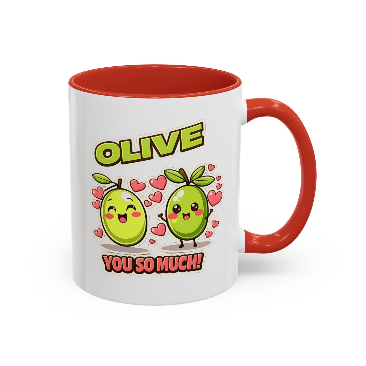 Olive You So Much Accent Coffee Mug, Valentines Day